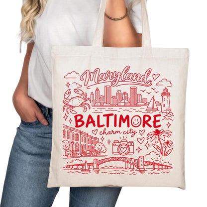 Baltimore Symbols Tote Bag