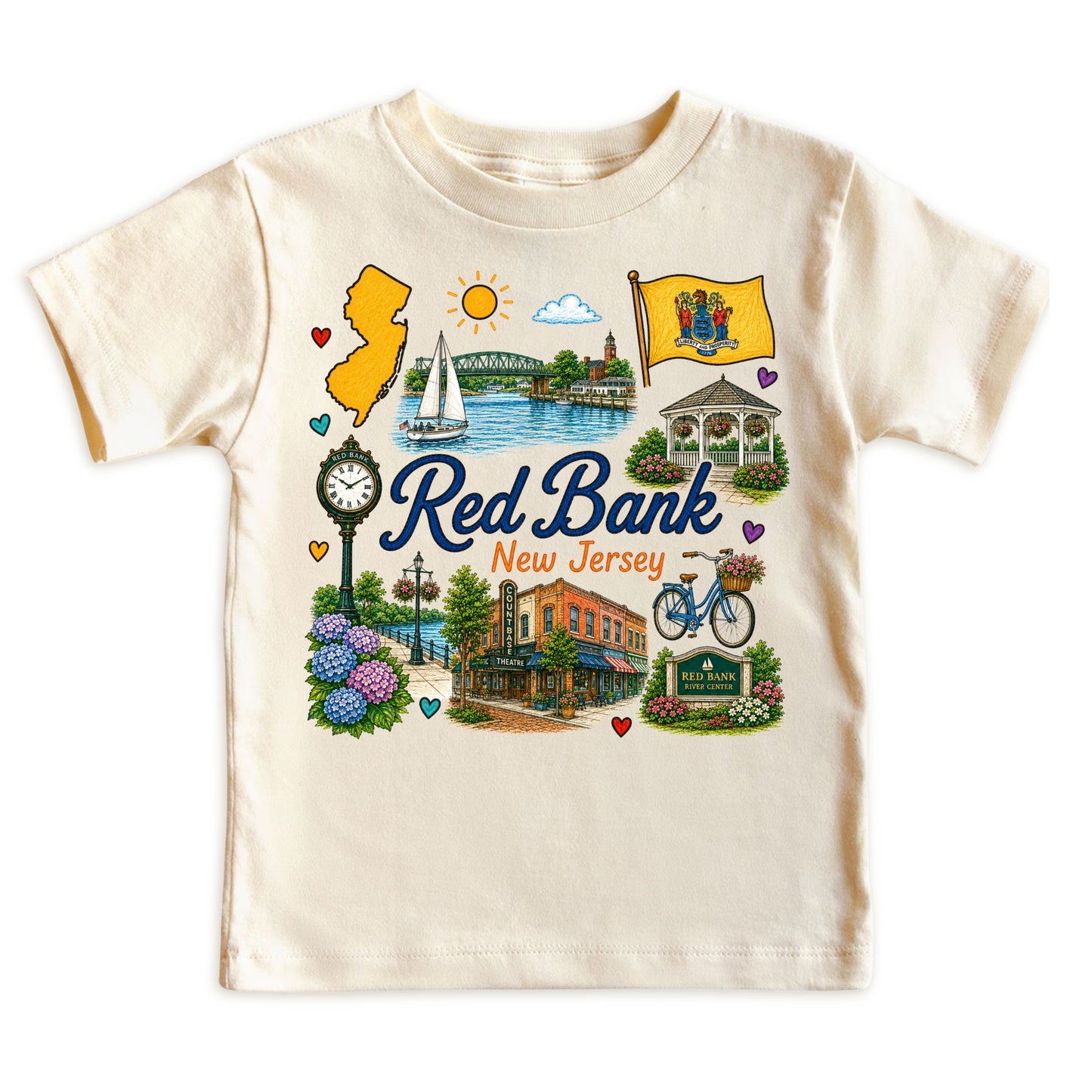 Red Bank New Jersey Baby Bodysuit for Boys Girls