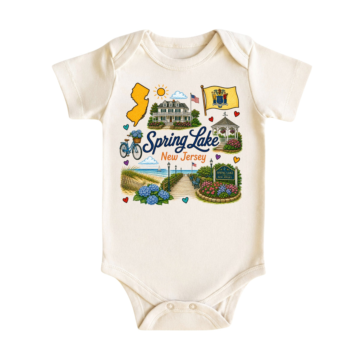 Spring Lake New Jersey Baby Bodysuit for Boys Girls