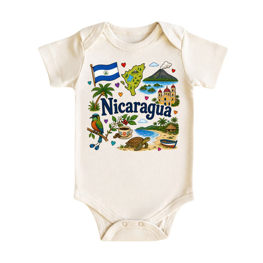 Nicaragua Baby Bodysuit for Boys Girls