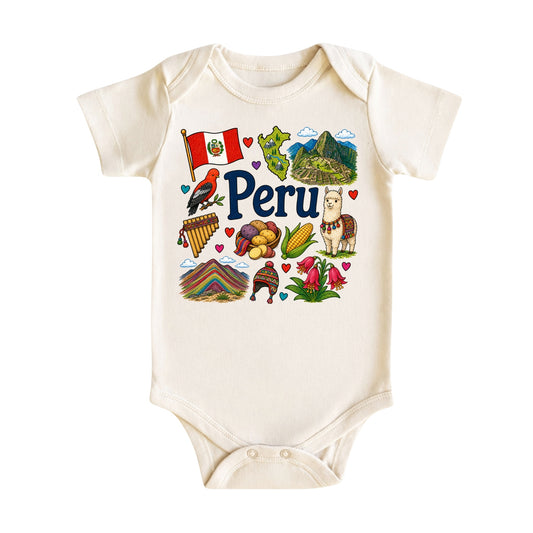 Peru Baby Bodysuit for Boys Girls