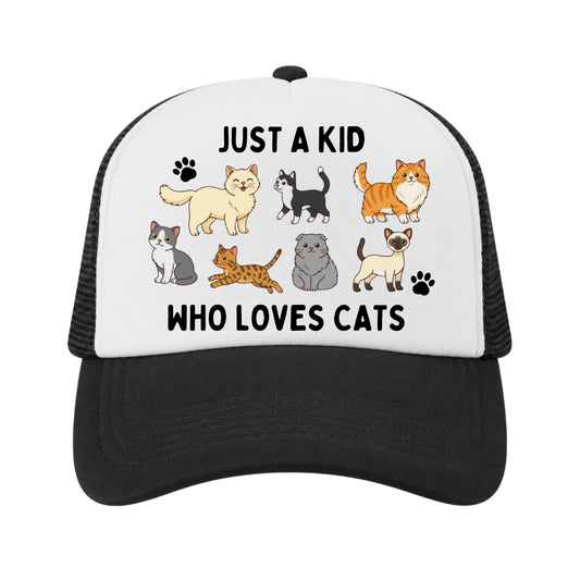 Just a Kid Who Loves Cats - Trucker Hat for Kids