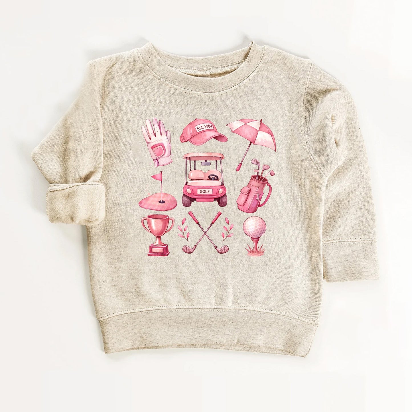 Kids Pink Golf Elements T-Shirt