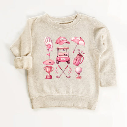 Kids Pink Golf Elements T-Shirt