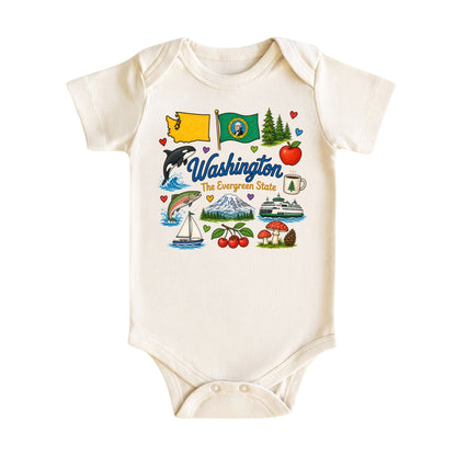 Washington Baby Bodysuit for Boys Girls