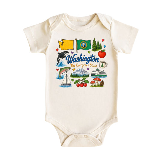 Washington Baby Bodysuit for Boys Girls