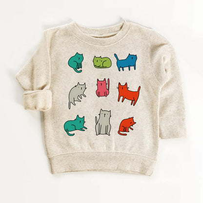 Colorful Doodle Cats Kids T-Shirt