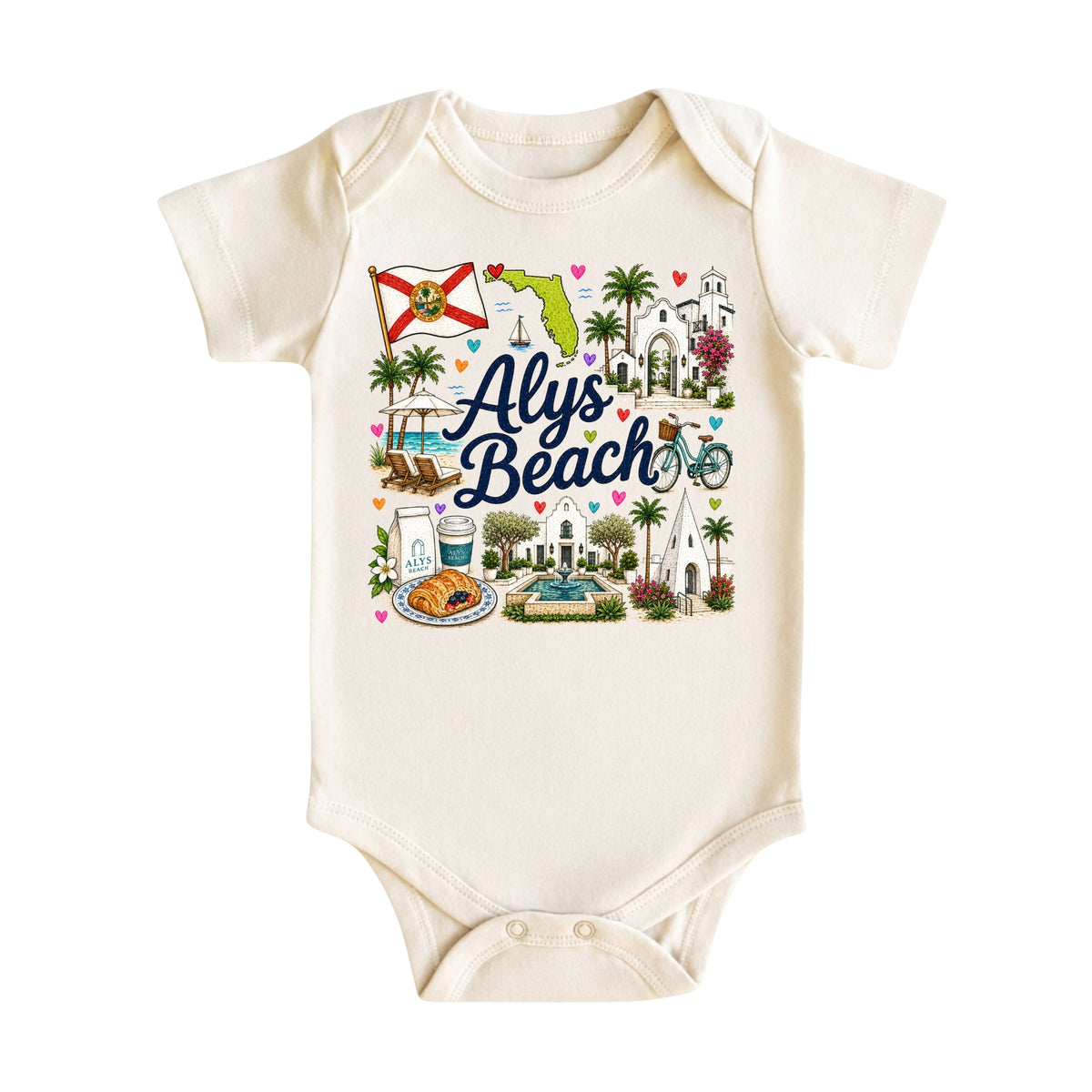 Alys Beach Florida Baby Bodysuit for Boys Girls