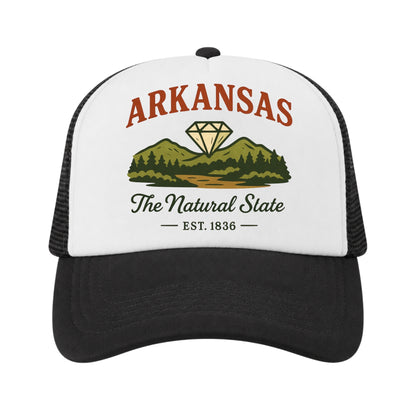 Arkansas Trucker Hat for Kids & Adults, Arkansas Road Trip Vacation Hat