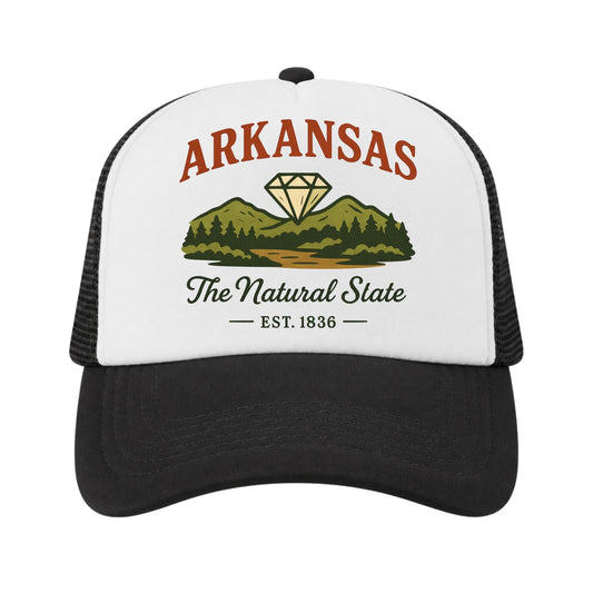 Arkansas Trucker Hat for Kids & Adults, Arkansas Road Trip Vacation Hat