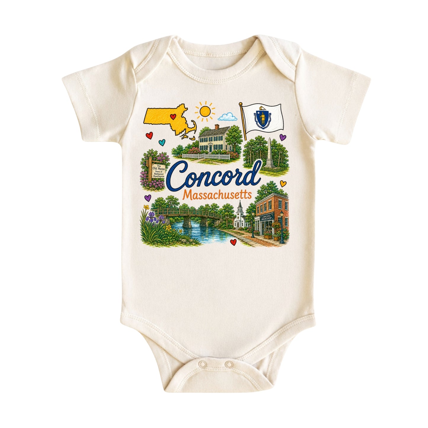 Concord Massachusetts Kids T-Shirt