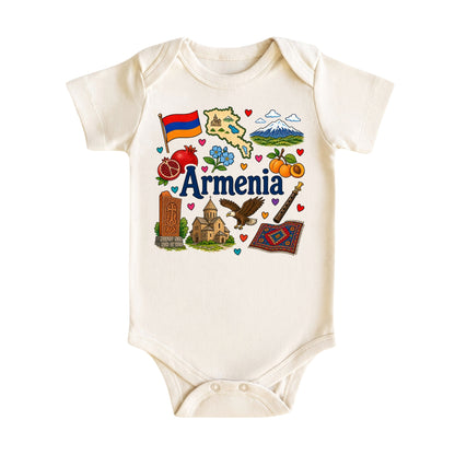Armenia Baby Bodysuit for Boys Girls