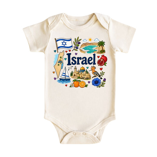 Israel Baby Bodysuit for Boys Girls