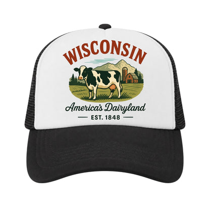 Wisconsin Trucker Hat for Kids & Adults, Wisconsin Road Trip Vacation Hat