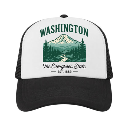 Washington Trucker Hat for Kids & Adults, Washington Road Trip Vacation Hat