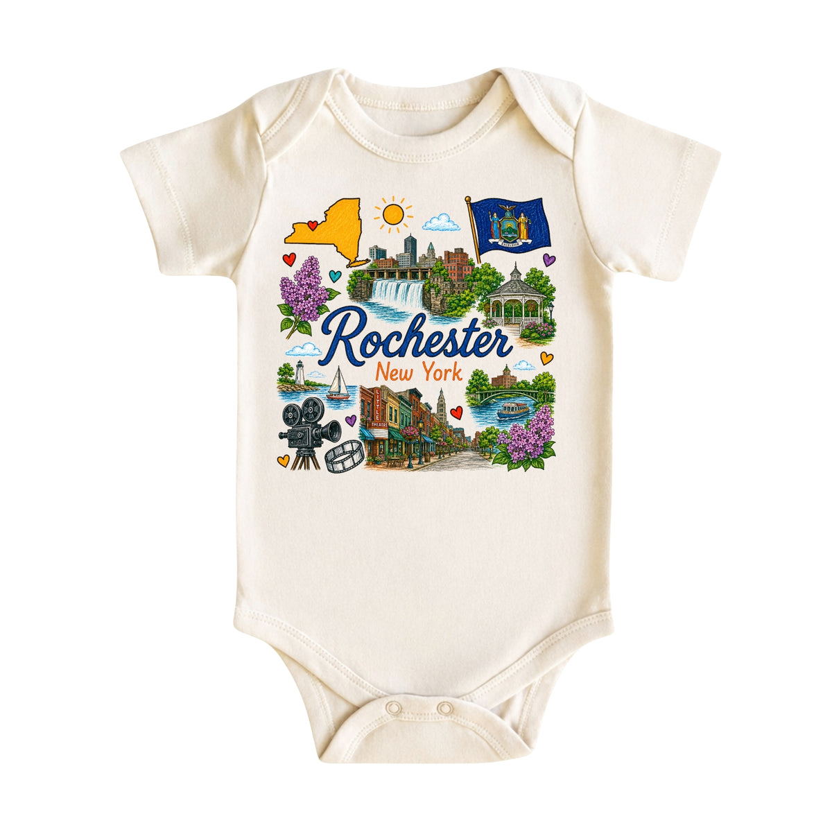 Rochester New York Baby Bodysuit for Boys Girls