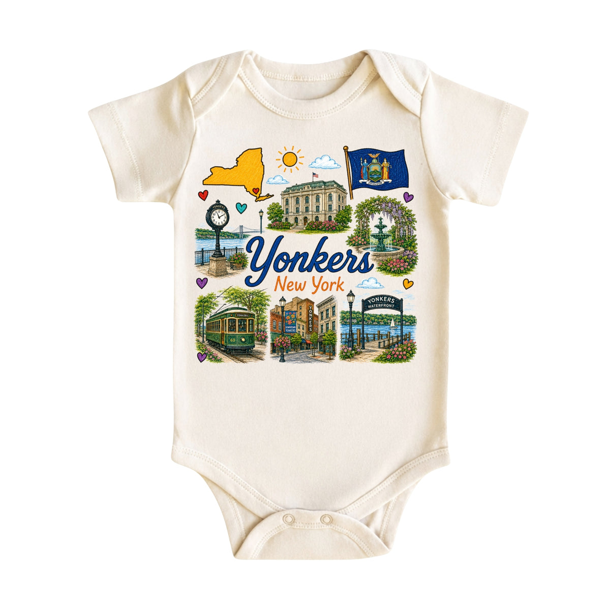 Yonkers New York Baby Bodysuit for Boys Girls