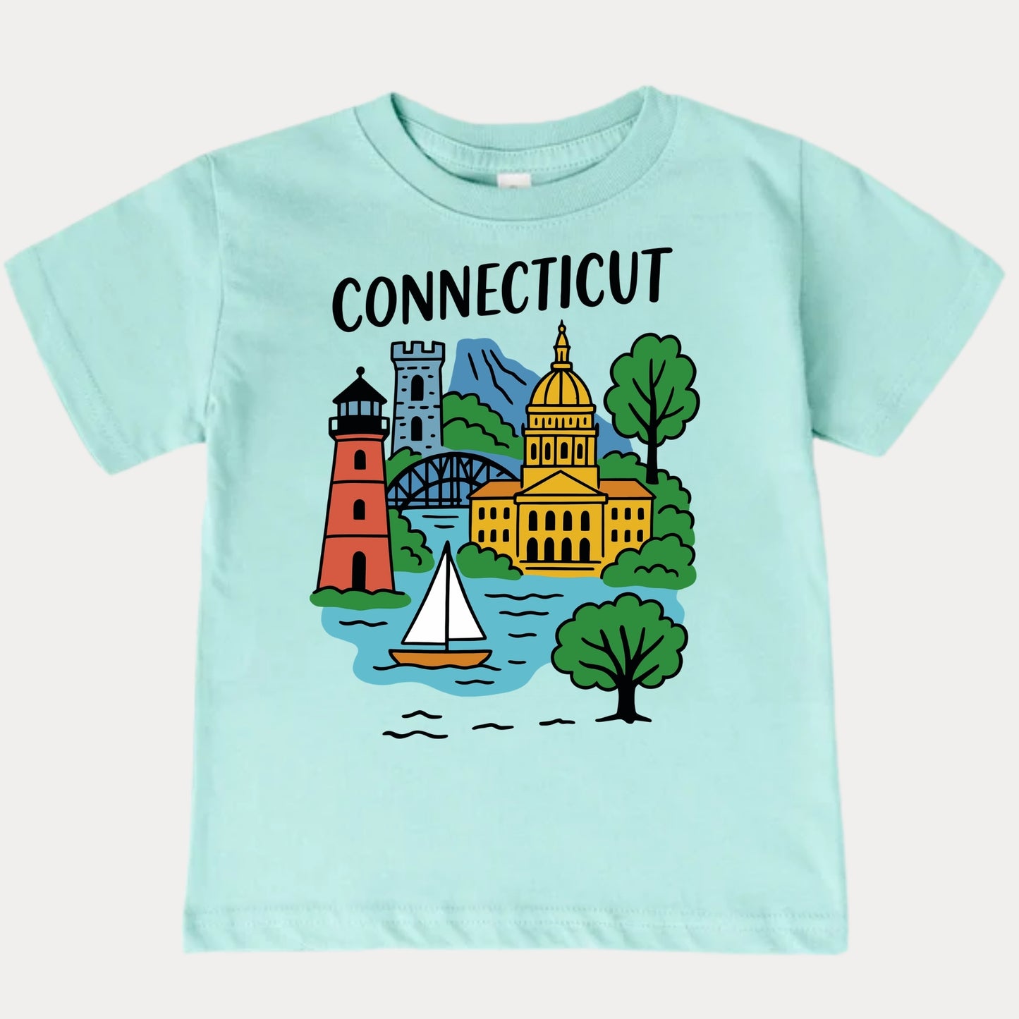 Connecticut Coastal Adventure Kids T-Shirt