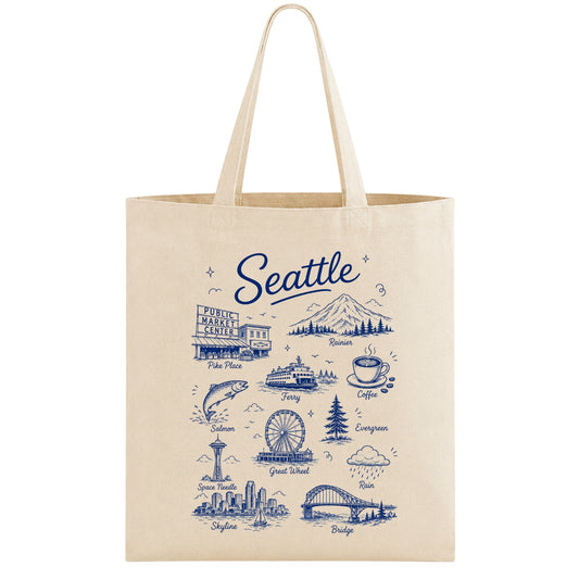 Seattle Tote Bag, Washington Tote Bag
