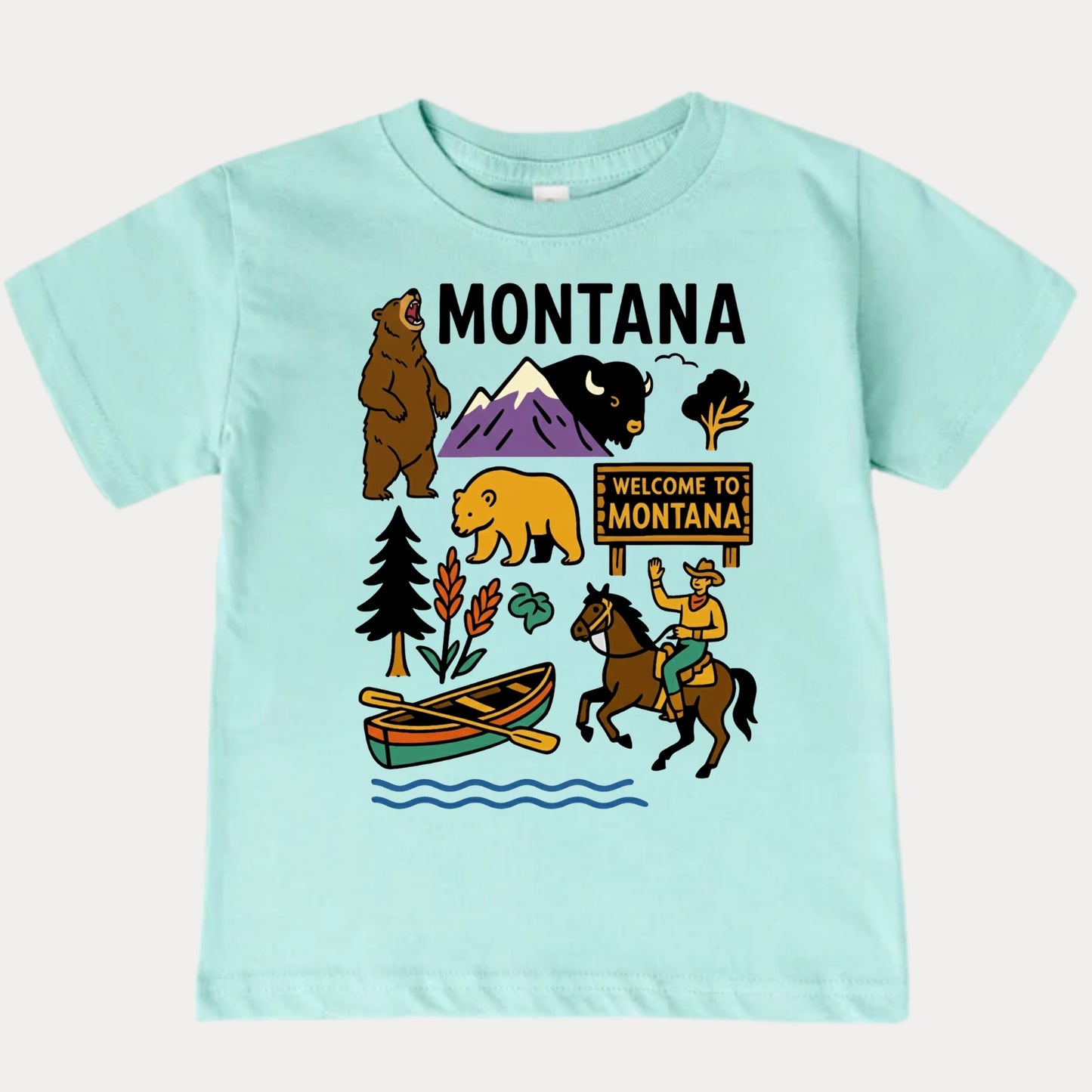 Montana Big Sky Adventure Kids T-Shirt