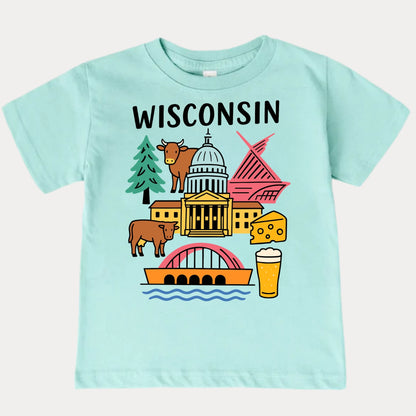 Wisconsin State Kids T-Shirt