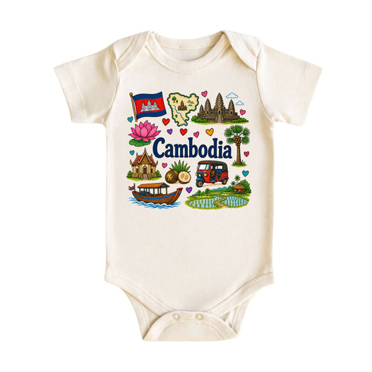 Cambodia Baby Bodysuit for Boys Girls