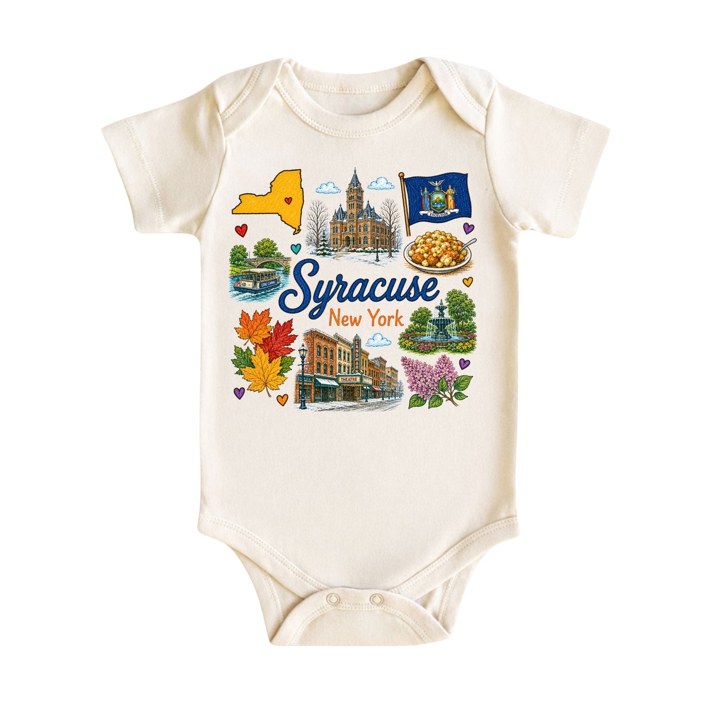 Syracuse New York Baby Bodysuit for Boys Girls