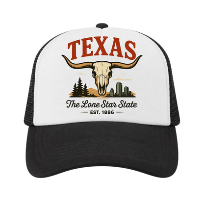 Texas Trucker Hat for Kids & Adults, Texas Road Trip Vacation Hat
