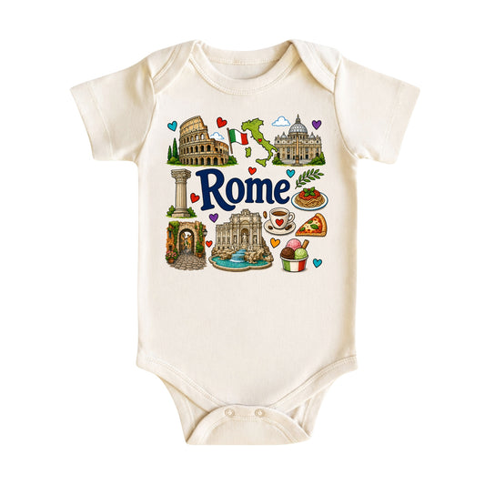 Rome Italy Baby Bodysuit for Boys Girls
