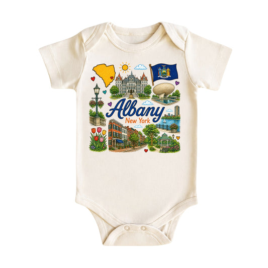 Albany New York Baby Bodysuit for Boys Girls