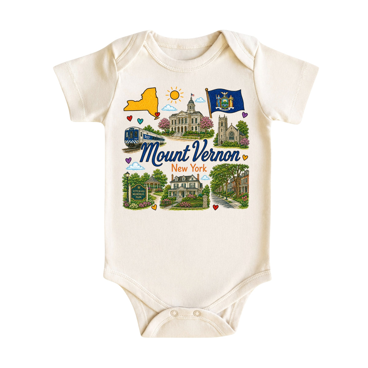 Mount Vernon New York Baby Bodysuit for Boys Girls