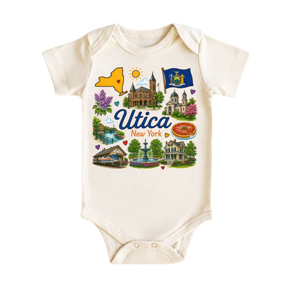 Utica New York Baby Bodysuit for Boys Girls