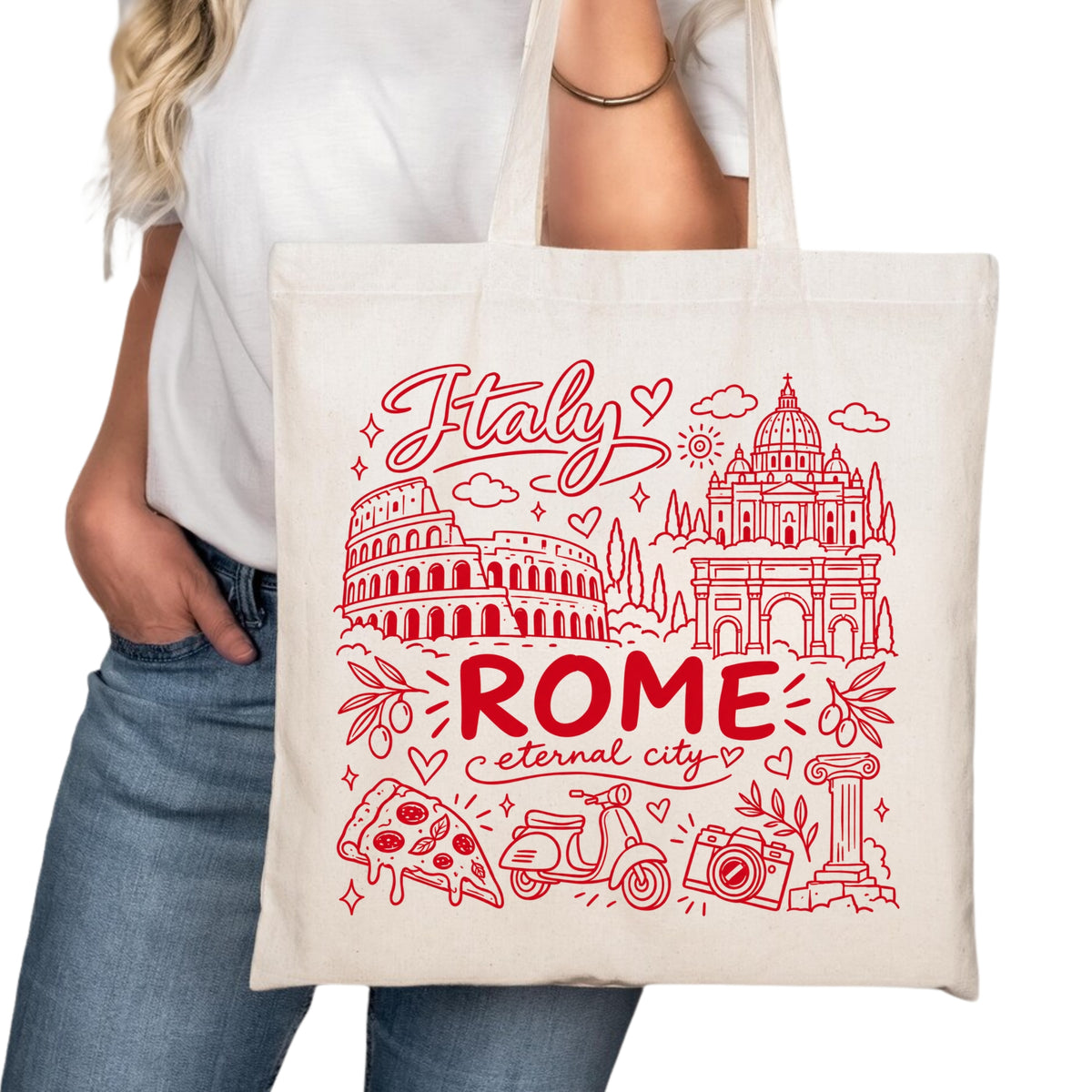 Rome Symbols Tote Bag