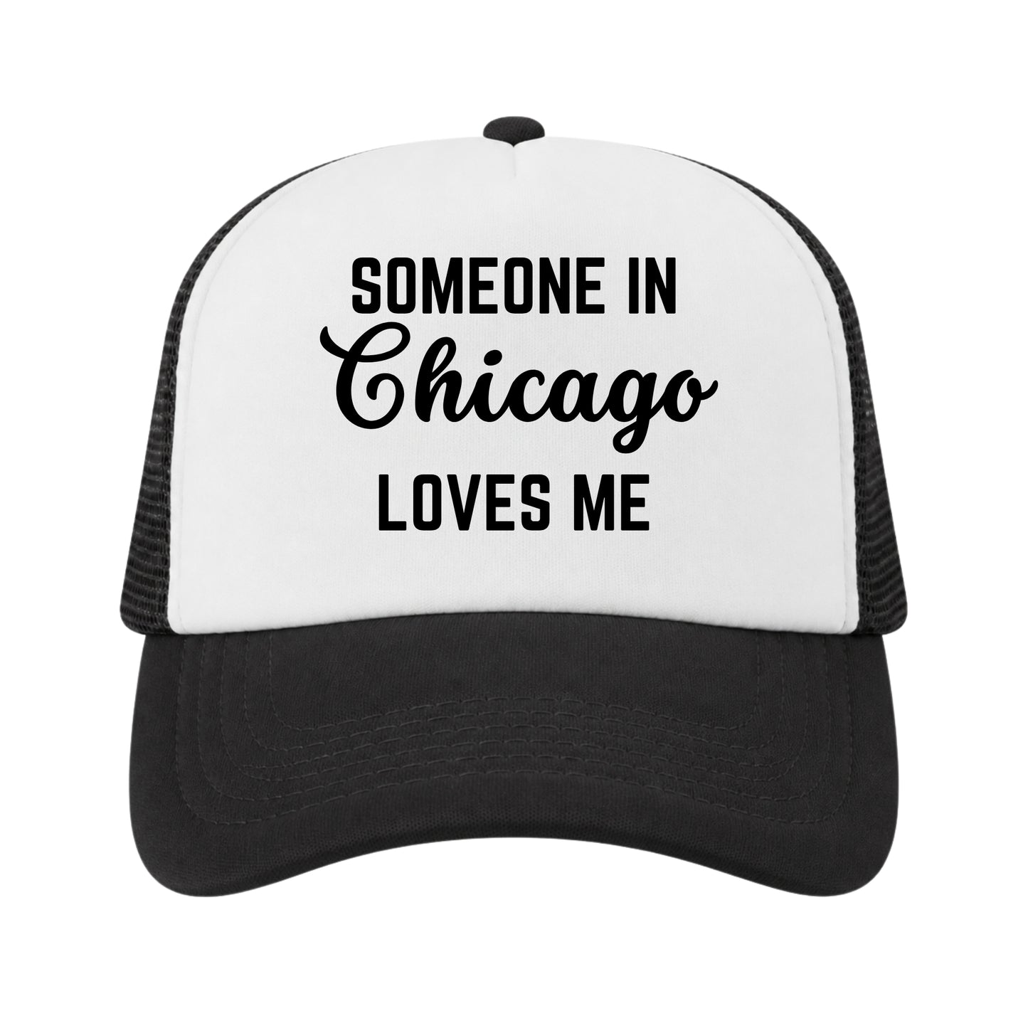 Someone in Chicago Loves Me Trucker Hat for Kids & Adults, Chicago Gift Hat, Long Distance Family Gift