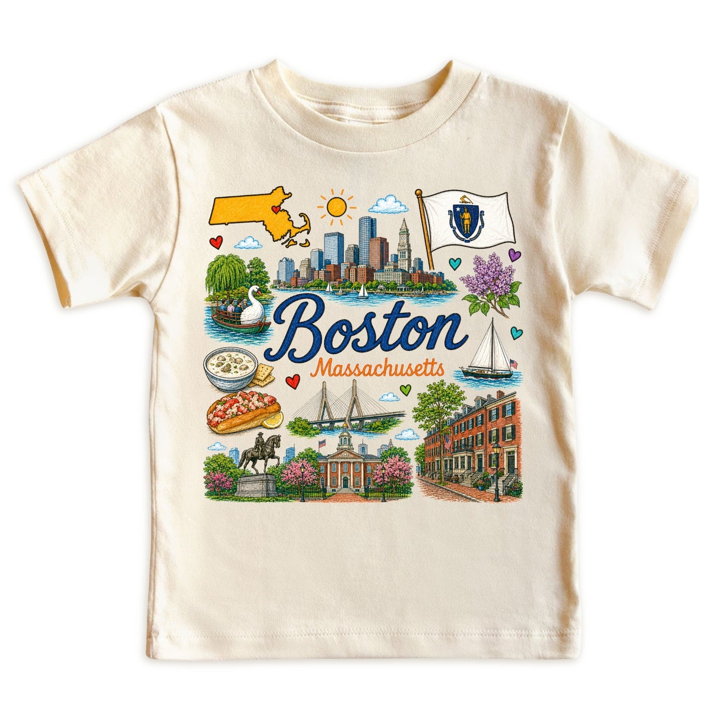 Boston Massachusetts Baby Bodysuit for Boys Girls