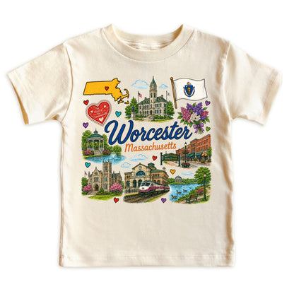 Worcester Massachusetts Baby Bodysuit for Boys Girls