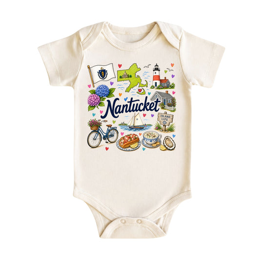 Nantucket Massachusetts Baby Bodysuit for Boys Girls