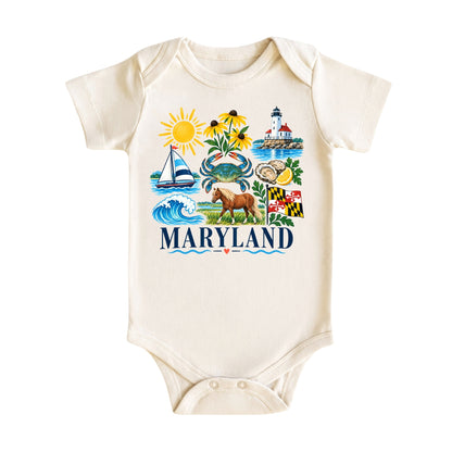 Maryland Kids T-Shirt for Boys Girls