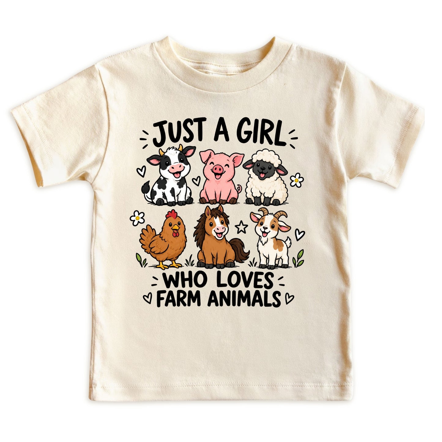 Just a Girl Who Loves Farm Animals Kids T-Shirt