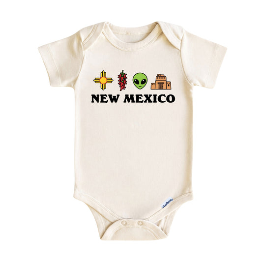 New Mexico Baby Onesie ®, Land of Enchantment Baby Bodysuit for Boys Girls