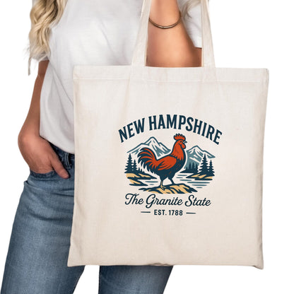 New Hampshire Tote Bag, Manchester Nashua Concord Travel Market Bag
