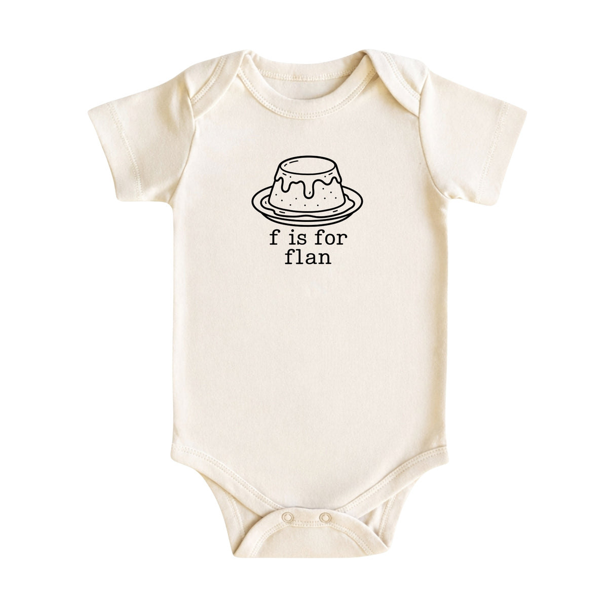 F Is for Flan Baby Bodysuit