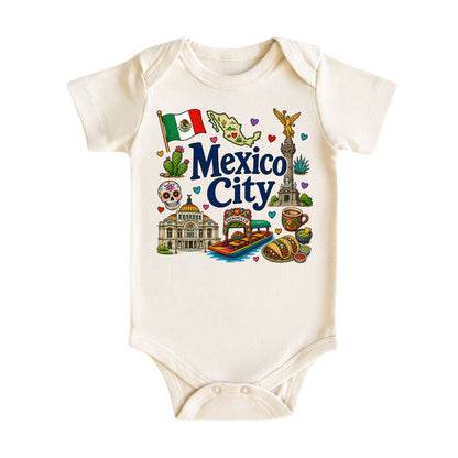 Mexico City Baby Bodysuit for Boys Girls