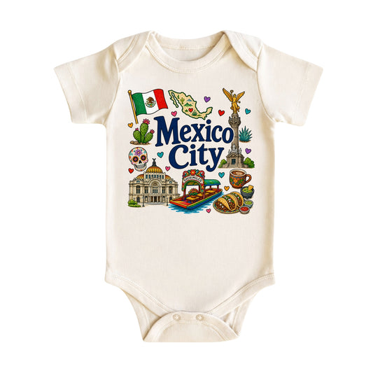 Mexico City Baby Bodysuit for Boys Girls