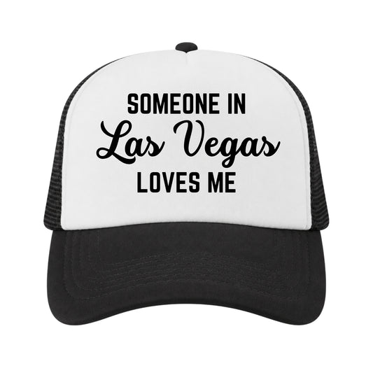 Someone in Las Vegas Loves Me Trucker Hat for Kids & Adults, Las Vegas Gift Hat, Long Distance Family Gift