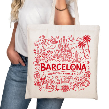 Barcelona Symbols Tote Bag