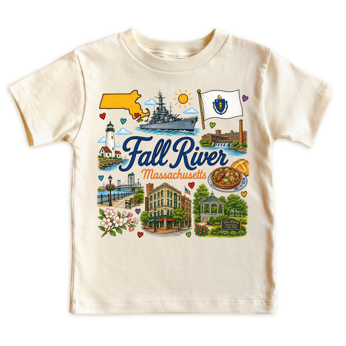 Fall River Massachusetts Baby Bodysuit for Boys Girls