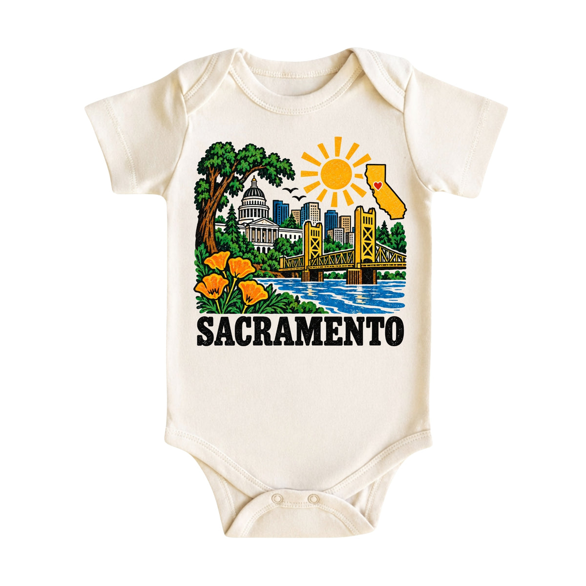 Sacramento California Baby Bodysuit
