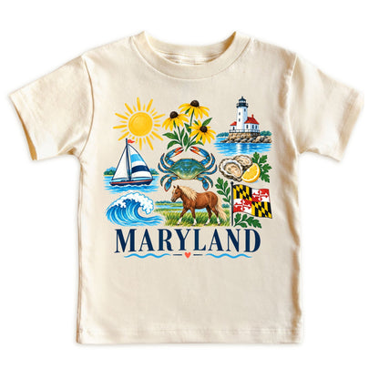 Maryland Kids T-Shirt for Boys Girls