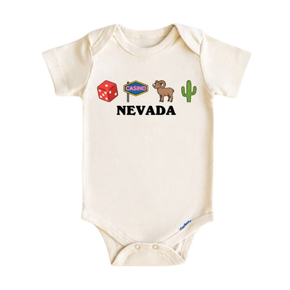Nevada Baby Onesie ®, Las Vegas Baby Bodysuit for Boys Girls